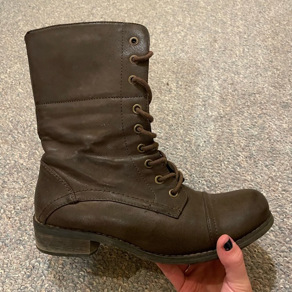 Brown combat boots - Picture 6 of 7